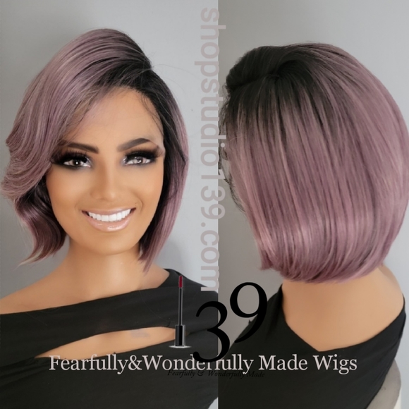 Sexy Lavender bob wig with side part - Picture 5 of 5